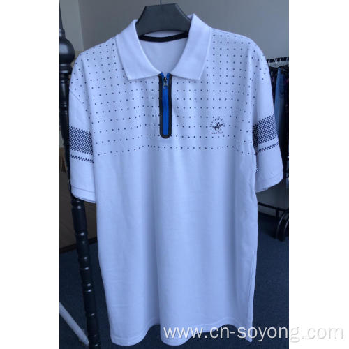 Embroidery Polo Shirts Men's Printed Zipper Placket Chest Embroidery Polo Shirts Manufactory